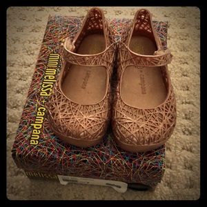 Mini Melissa + Campana Rose Gold Shoes